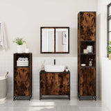 Bathroom Cabinet Smoked Oak 35x37.5x100 cm Engineered Wood 849241