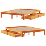 Bed Frame with Drawers without Mattress Wax Brown 140x200 cm 3301966