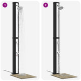 Solar Shower with Shower Head and Faucet 40 L Black and Silver 42039811