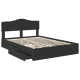 Storage Bed with Headboard Black 150 x 200 cm Engineered Wood 3413083