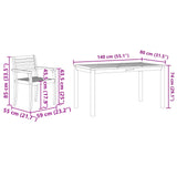 Garden Dining Set 5 pcs Brown Solid Acacia Wood 3375663
