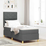 Box Spring Bed with Headboard Dark grey 80 x 200 cm Fabric 3339652