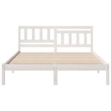 Bed Frame with Headboard White 160 x 200 cm Solid Pine Wood 872225