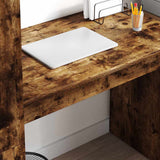 Desk with Shelf Smoked Oak 113 x 54 x 120 cm Engineered Wood 869278