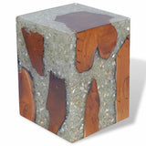 243468 Stool Solid Teak Wood and Resin