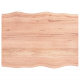 Table Top Light Brown 80x60x cm Treated Solid Wood Live Edge 363945