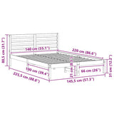 Bed Frame with Headboard Brown 140 x 220 cm Solid Pine Wood 872332
