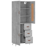 Highboard Concrete Grey 69.5x34x180 cm Engineered Wood 3199981