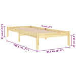 Bed Frame without Mattress Solid Wood Single 809982