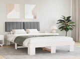 Bed Frame with Upholstered Headboard Light Grey 120 x 190 cm 877508