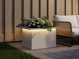 Garden Planter with LED White 30 x 40 x 30 cm Steel 8008072