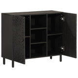 Side Cabinet Black Solid mango wood, engineered wood, iron 356847