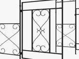 Decorative Garden Arch, with Gate - Black T3398P317762