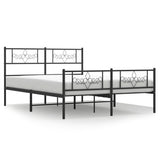 Metal Bed Frame without Mattress with Footboard Black 160x200cm 355288