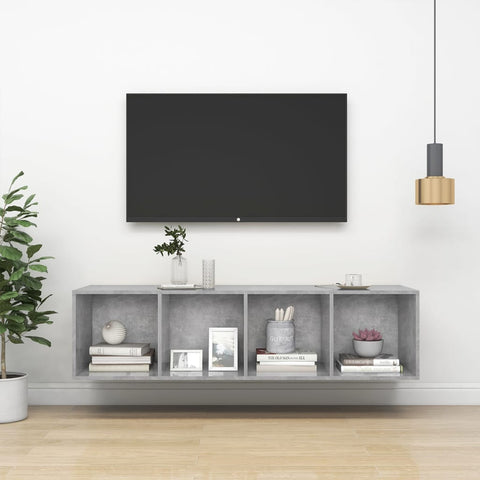 Wall-mounted TV Cabinet Concrete Grey 37x37x142.5 cm Engineered Wood 805493