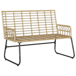 Garden Bench Brown and Cream Poly rattan, steel 42010354