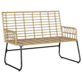 Garden Bench Brown and Cream Poly rattan, steel 42010354