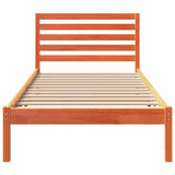 Bed Frame with Headboard Wax Brown 80 x 200 cm Solid Pine Wood 872262