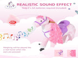 Plush Walking Horse Ride On Toy with Wheels and Realistic Sounds Rocking Horse for Girls Boys 2 T3398P422156