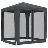 ZNTS Party Tent with 4 Mesh Sidewalls Anthracite 2x2 m HDPE 319219