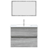 2 Piece Bathroom Furniture Set Grey Sonoma Engineered Wood 815736