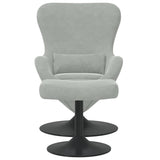 Egg Chair with Footstool Light Grey 63 x 73 x 90 cm Velvet 42002744