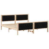Bed Frame with Headboard Black 180 x 200 cm Solid Pine Wood 3394275
