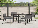 Garden Dining Set 5 pcs Grey Powder-Coated Steel 3379255
