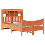ZNTS Bed Frame without Mattress Wax Brown 120x200 cm Solid Wood Pine 3323382
