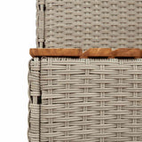 Hot Tub Step Light Grey 50x50x50,5 cm Poly Rattan and Solid Acacia 4103943