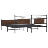 Metal Bed Frame without Mattress Brown Oak 180x200 cm Super King 3325136