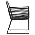 ZNTS 5 Piece Outdoor Dining Set PVC Rattan Black 3060215