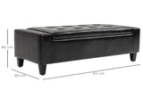 PU Leather Storage Ottoman Bench Storage Chest Tufted Ottoman Cube w/ Flipping Top 92L x 40W x 40H T3398P328175