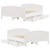 Bed Frame without Mattress White 140x200 cm Solid Wood Pine 3301789