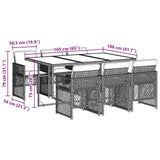7 Piece Garden Dining Set with Cushions Black Poly Rattan 3210735