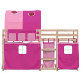 Bunk Bed without Mattress Pink 90x190 cm Single Solid Wood Pine 3283996