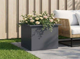 Garden Planter with LED Antracite 40 x 40 x 40 cm Steel 8008130