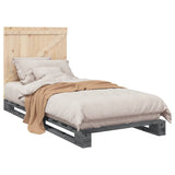 Bed Frame without Mattress Grey 90x200 cm Solid Wood Pine 3281562