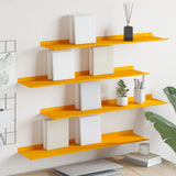 Floating Shelf 4 pcs Mustard Yellow 80 x 18 x 2.5 cm Steel 8004039