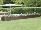 Garden Raised Bed Galvanised Steel 440x80x36 cm Brown 318935
