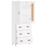 Highboard White 69.5x34x180 cm Engineered Wood 3199721