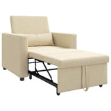 Pull out Sofa Bed Single Cream 90 x 165 x 87 cm Fabric 42002691