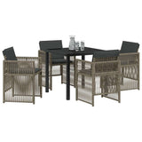Garden Dining Set 5 pcs Grey Powder-Coated Steel 3380653