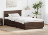 Bed Frame with Headboard Brown Oak 100 x 200 cm Engineered Wood 3408109