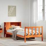 Bookcase Bed without Mattress Wax Brown 75x190 cm Small Single Solid Wood Pine 3321684