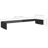 244139 TV Stand/Monitor Riser Glass Black 100x30x13 cm