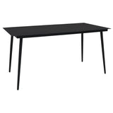 Dining Set Black Glass Large Durable Garden Dining Set 3060260