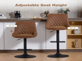 Set of Two Faux Leather Retro Bar Stools T3398P554147