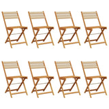 Folding Chairs 8 pcs Beige Solid Wood Acacia 3214609