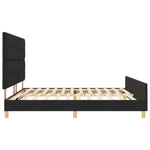 ZNTS Bed Frame Black 200x200 cm Fabric 3344755